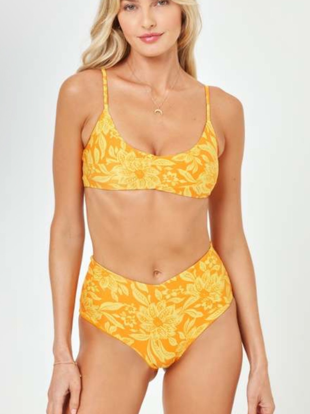NWT LSPACE High Tide Floral Bottom- orange